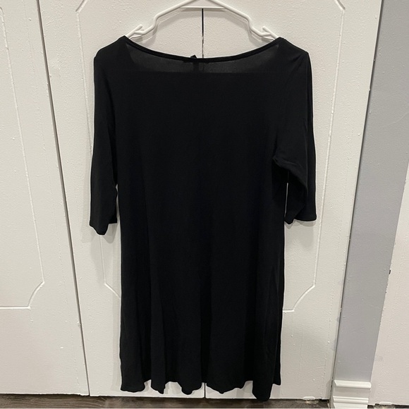 Eileen Fisher Black Sequin 100% Silk Dress - Picture 2 of 11